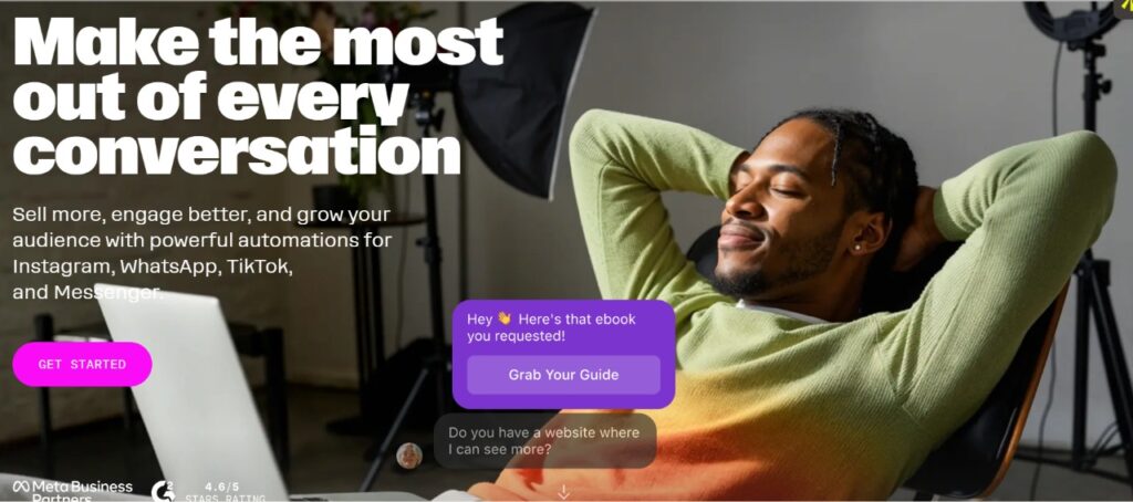 Manychat discount code promotion with call to action